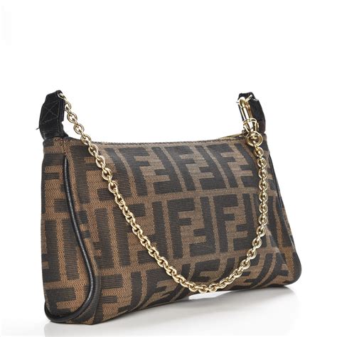 fendi zucca pochette tobacco dorato|fendi zucca 197 price.